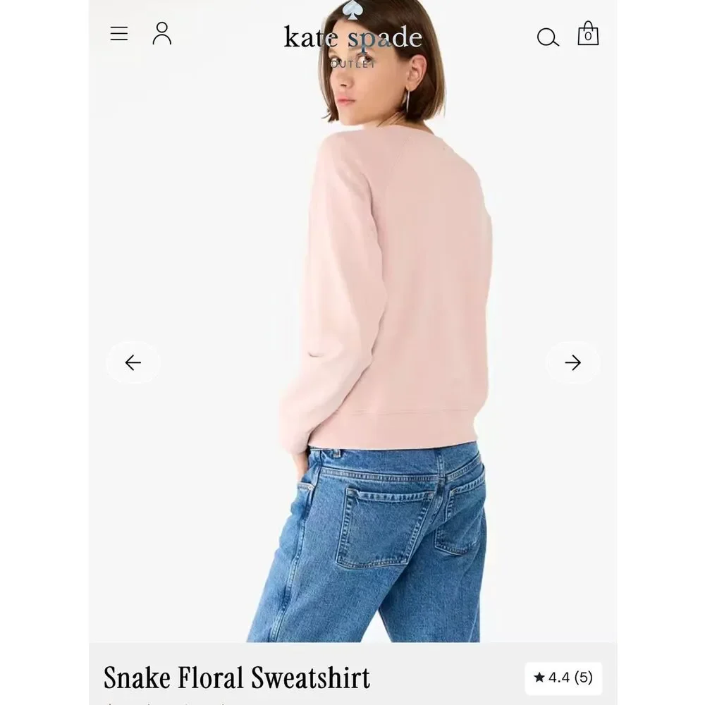 0007. kate spade Pink Floral Snake Graphic Sweatshirt